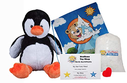 Make Your Own Stuffed Animal 16" "Tux The Penguin - No Sew - Kit with Cute Backpack!