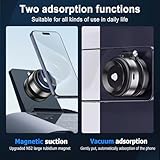 Electric Vacuum Magnetic Suction Phone Holder, Adjustable and Foldable Magnetic Suction Phone Holder Mount for Car, Strong Magnetic Car Phone Holder for All Phones (Adjustable and Telescopic -Sliver)