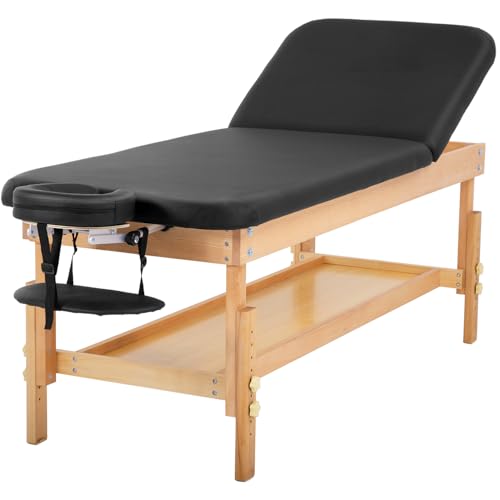 FDW Massage Table 2 Fold Physical Therapy Table 28 Inches Wide Massage Bed Lash Bed Height and BackRest Adjustable Fixed Type Spa Bed for Medical Recovery Professional Massage Family Physical Therapy