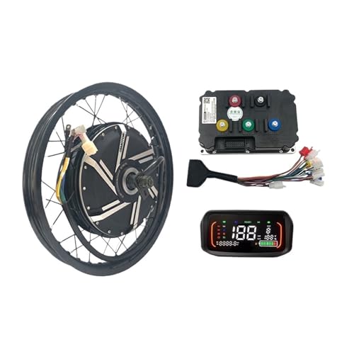 HEXEH QS 273 Powerful 8KW Moped Motorcycle Rim 18" 19" 21" Spoke Hub Motor Set with Sine Wave ND72850 Controller N7 Display (Color : 18x2.15 inch Rim)