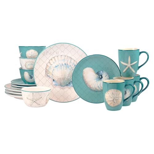 Certified International Ocean View 16 Piece Dinnerware Set, Serice for 4