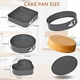 ENLOY Springform Cake Pan Set of 3 Non-stick Cheese Cake Pan, Removable Bottom Leakproof Cake Pan for Baker & Baking Enthusiast, Includes Heart Round Square Shape Cake Pan