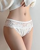 Justgoo Womens Sexy Thongs Lace Panties Underwear Low Rise Plus Size Underpants Pack of 5