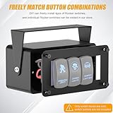 Okerny Rocker/Toggle Switch Box - 4 Gang Switches Installation housing for Pickup Truck Car UTV Off Road Marine