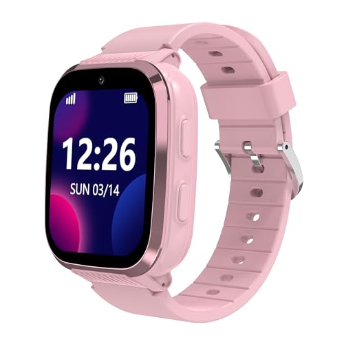 4G Kids Smart Watch with GPS Tracker, Call and Text, Kids Smart Watch Girls with Video Call Voice Chat Message Camera SOS WiFi Alarm Pedometer Waterproof Game, Gifts for Kids Age 4-12