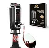 POURÉ 3-IN-1 Wine Dispenser Aerator and Vacuum Stopper - Electric Liquor Decanter Pourer & Preserver - Touch Screen LED Display - Wine Temperature Monitor - Gift for Wine Lover