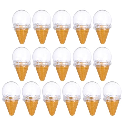 STOBOK Ice Cream Cone Shape Candy Boxes, 16pcs Plastic Sweets Boxes Popsicle Boxes Candy Favor Box Container for Wedding Birthday Party Favors Yellow