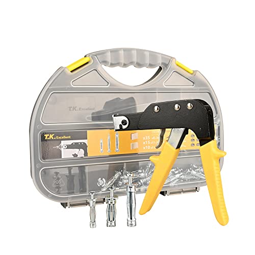 T.K.Excellent Heavy Duty Gun Wall Anchor Metal Setting Tool Hollow Wall Metal Cavity Anchor Plasterboard Fixing Hollow Wall Anchors 61Pcs