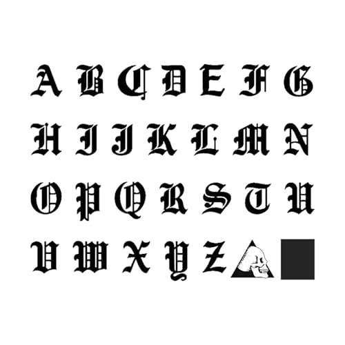 WEEKINK Gothic Alphabet Letter Temporary Tattoos – Custom Name & Word Fake Tattoo for Finger, Wrist & Neck – Realistic, Long Lasting Semi Permanent Tattoo For Men & Women