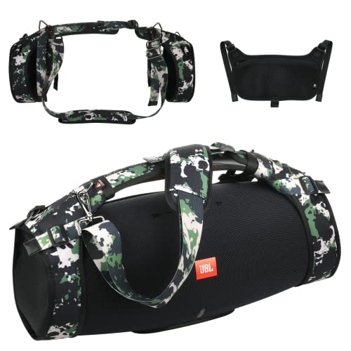 TXEsign Travel Carrying Strap for JBL Boombox/Boombox 2-Waterproof Portable Speaker, Shoulder Strap with Two Side Covers Travel Carrying Pouch for JBL Boombox(Camo)