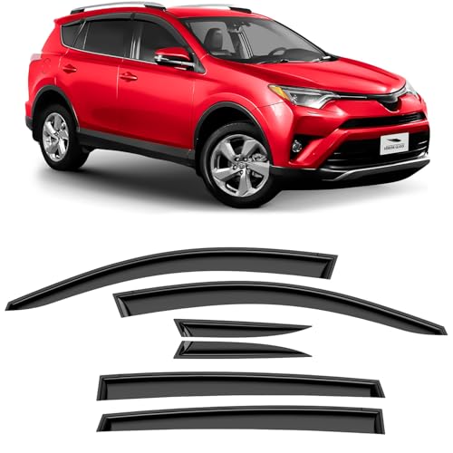 Voron Glass Tape-on Extra Durable Rain Guards for Toyota RAV4 2013-2018, Window Deflectors, Vent Window Visors, 6 Pieces - 100466