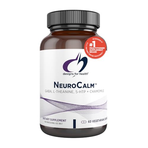Designs for Health NeuroCalm - 5HTP GABA L-Theanine Supplement for Stress Response - Methylated B12, Vitamin B6, Taurine, Chamomile & Magnesium Supplement for Mood Support (60 Vegan Capsules)