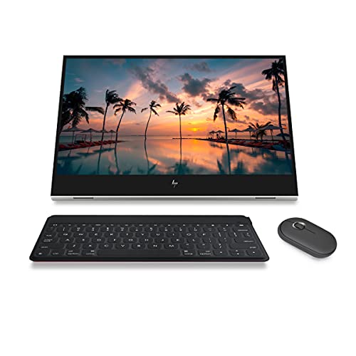 HP EliteDisplay E14 G4 FHD (1920 x 1080) Portable Monitor Travel Variation with 2 USB Type-C, Keys to Go Keyboard, Pebble Bluetooth Mouse Compatible with iPhone, iPad, and MacBook