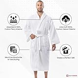 Alpine Swiss Pure Cotton Mens Terry Cloth Bathrobe Super Absorbent Spa Robe WHT XLXXL