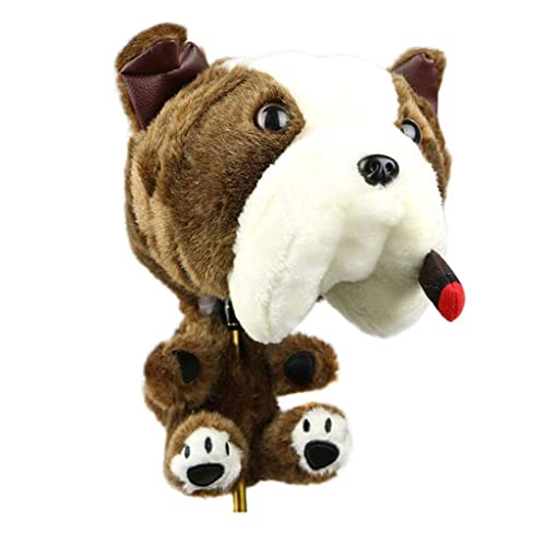 Golf Club Head Cover Funny Cartoon Golf Animal Wood Pole Set Suitable for 460 cc (Brown)