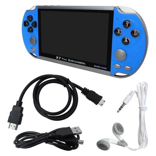 Favored 1000 Games Built-in Retro Portable Mini Handheld Video Game Console 8-Bit 5.1Inch Color LCD Kids Color Game Player Built-in 10000 Games (Blue)