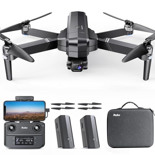 Ruko F11GIM2 Drones with Camera for Adults 4K, 64Mins Flight Time, Gimbal & EIS 4K Camera, 9842ft Digital video Transmission, GPS Auto-return Professional Quadcopter, Level 6 Wind Resistance