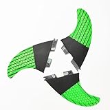 Lekezong Surfboard Thruster Fins Set,Fiberglass Honeycomb Carbenfiber Green,Reinforced G5 Surf Fin, 3 Fins Tri-fins for FCS2 FCSII Tool-Less Surf Boards, Surfing Longboard, Shortboard