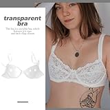 FENICAL Invisible Transparent Ultra-fine Strap Plastic Bra Disposable Underwear Bra for Ladies Women Girls (34)