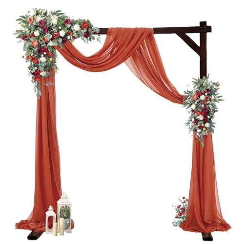 THORISE 7.3FT Wooden Wedding Arch Stand Square Wood Arch Wedding Arbor for Ceremony Party Proposal Scene Garden