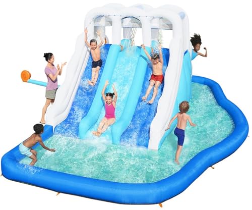 Bestway H2OGO! Tidal Trifecta Kids Inflatable Water Park | Inflatable Triple Slide and Splash Pool | Great for Kids Ages 5 and Up