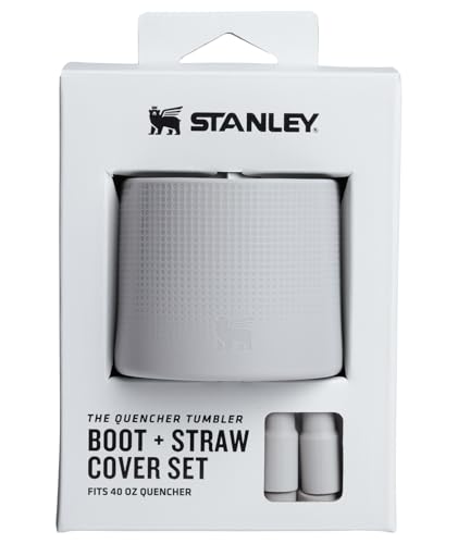 STANLEY Quencher Boot and Straw Cover Cap | Anti-Slip Silicone Protector for 40 oz Tumbler with Handle | Accessory Set for Stainless Steel Drinking Cup | BPA-Free | Ash