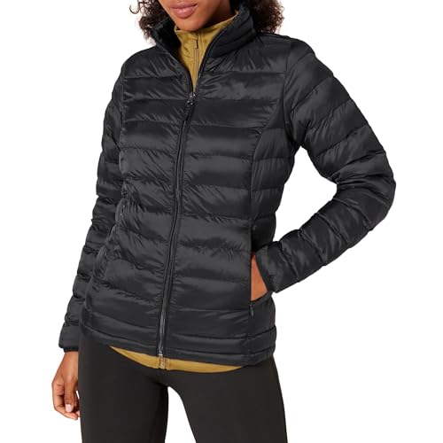 Amazon Essentials Women's Lightweight Long-Sleeve Water-Resistant Packable Puffer Jacket (Available in Plus Size), Black, Large