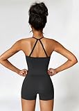 QBGJTD Two Piece Workout Sets For Women Straps Cross Back Tank Top Matching High Waist Booty Lifting Biker Shorts 2 Piece Gym Yoga Active Wear Outfits Womens Athletic Work Out Clothes Black S