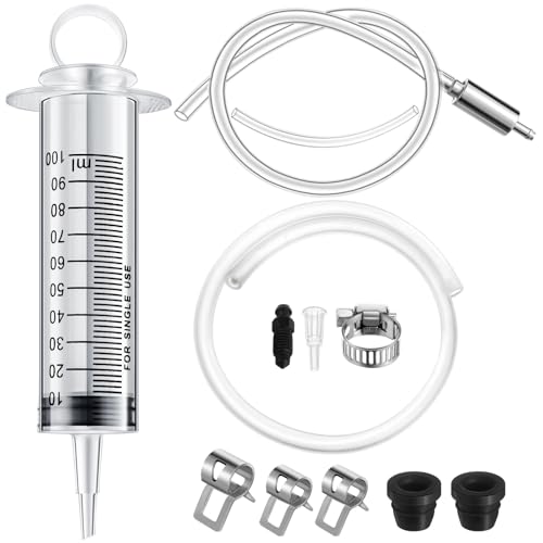 Innconee Brake Bleed Kit Hydraulic Disc Clutches Bleeding Kit Includes 100ml Syringe 50cm Hose and One Way Check Valve Tube Bleeding Tool for Motorcycle Cars Brake System Repair Maintenance