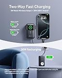 Anker MagGo Power Bank for Apple Watch, Officially Certified, 10,000 mAh Compact Battery Pack with Built-in USB-C Cable, 35 W Max, for iPhone 15 Series, Samsung, iPad, AirPods and More