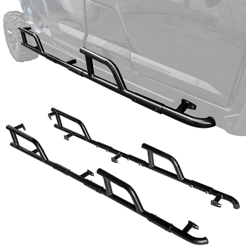 POKIAUTO Nerf Bars Rock Sliders for Polaris General XP 4 1000 /General 4 1000 2017+ Combined Heavy Duty Tubing Tree Kickers Side Bar for 4-Seater General Accessories, Replace #2881992