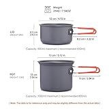 widesea Camping Pot Outdoor Pot Cooking Nonstick Stockpot Cookware Travel Outdoor Tableware Travel Hiking Picnic