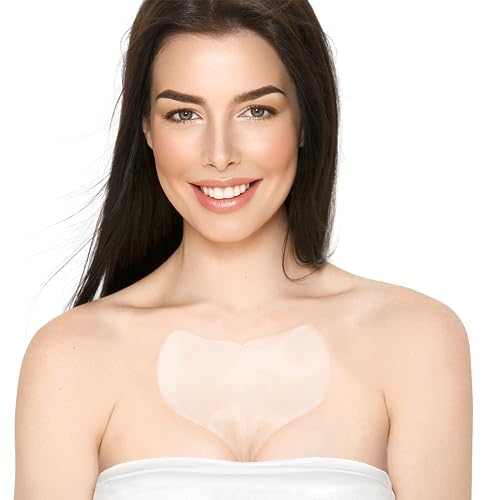 BLUMBODY Chest Wrinkle Pads – Anti-Wrinkle Silicone Patches Skin Firming, Smoothing – Reusable Overnight Chest Pads – Anti-Aging Crepe Erase Pads – Neck, Décolleté (1-Month Supply)