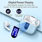 TAGRY Bluetooth Headphones True Wireless Earbuds 60H Playback LED Power Display Earphones with Wireless Charging Case IPX5 Waterproof in-Ear Ear buds with Mic for TV Smart Phone Laptop Computer Sports