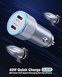 iPhone Car Charger, Dual USB C Fast Car Charger,40W Type C iPhone Charger Car Fast Charger iPhone+ 2pack 3.3ft Lightning Cable + 20W PD iPhone Charger Fast Charging for iPhone 14/13/12/11 Pro Max/iPad