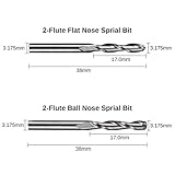 Genmitsu 40pcs End Mills CNC Router Bits, 1/8" Shank CNC Cutter Milling Carving Bit Set Including 2-Flute Flat Nose & Ball Nose, Nano Blue Coat & Titanium Coat, MC40A