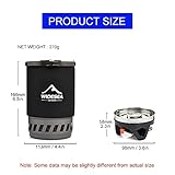 Widesea Camping Cooking System with Heat Exchanger Outdoor Gas Stove Burner Tourist Coffee Pot Cup Cookware Tableware Tourism