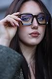 VISOONE Blue Light Blocking Glasses with TR90 Rectangle Frame and Chic Preppy Look for Women Men RIVER