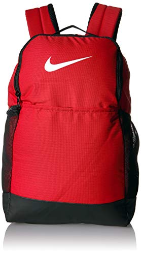 Nike Brasilia Medium Training Backpack, Nike Backpack for Women and Men with Secure Storage & Water Resistant Coating, University Red/Black/White