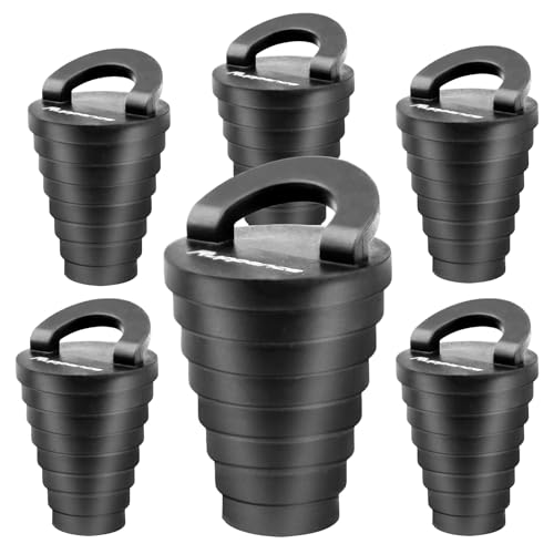 1.25" Kayak Scupper Plugs for Boats, Livewell Boat Drain Plug Kit, Kayak Plugs for Sit on Top with Ring Pull, Push-in Stopper for Drain Holes (6 Packs)