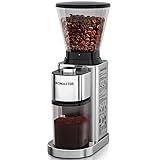 Aromaster Coffee Bean Grinder with 48 Gind Settings, Conical Burr Coffee Grinder for Home Use,Stainless Steel,40 Seconds Adjustable Timer,Anti-static,Easy to Clean with Brush
