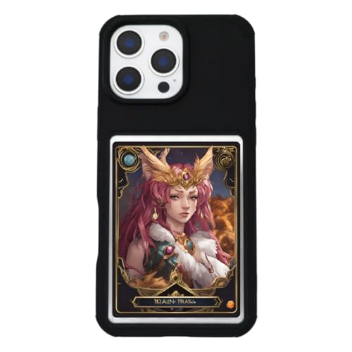 SHOWCASED Trading Card and Photo Phone Case Display fits iPhone 16 Pro | Compatible with All TCG, Trading Cards, Sports, One Piece, Magic The Gathering & More Black