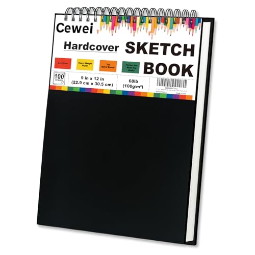 9" x 12" Sketch Book, Top Spiral Sketchbook, 100 Sheets Sketch Pad, (68 lb/100 GSM) Drawing Paper Pad, Drawing Notebook for Kids, Artist Sketchbook for Drawing, Illustration, Classroom Must Haves.