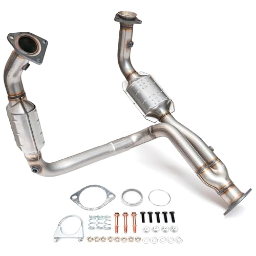FOMIUZY High Flow Front Catalytic Converter Kit Direct-Fit Chevy Silverado GMC Sierra 1500 1999 2000 2001 2002 2003 2004 2005 2006 Avalanche Suburban Tahoe Yukon XL Cadillac Escalade 4.3L 4.8L 5.3L