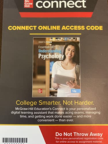 Connect Online Access Code for Essentials of Understanding Psychology 14th Edition