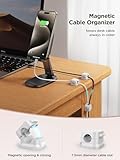 6 Pack Magnetic Cable Clips [Cable Smooth Adjustable] Cord Holder, Under Desk Cable Management, JOYROOM Adhesive Wire Holder Keeper Organizer for Home Office Desk Phone Car Wall Desktop Nightstand