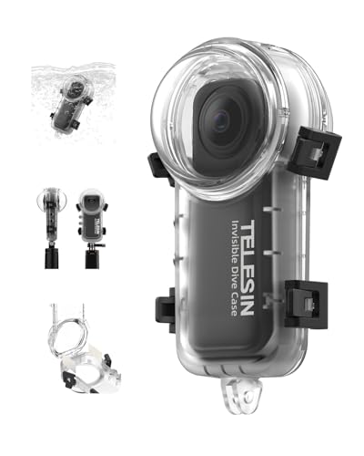 TELESIN Insta 360 X4 Invisible Dive Case, 50m/164ft Waterproof Case Protective Underwater Diving Housing Shell for Insta 360 X4 with Bracket Accessories