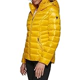 GUESS Women's Midweight Puffer Jacket, Quilted NEON Yellow, Large