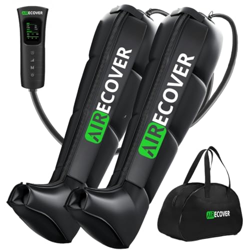 Airecover Leg Compression Massager for Circulation, Air Compression Boots, Lymphatic Drainage Recovery System for Home Use, Reduces Muscle Fatigue, Swelling & Cramping