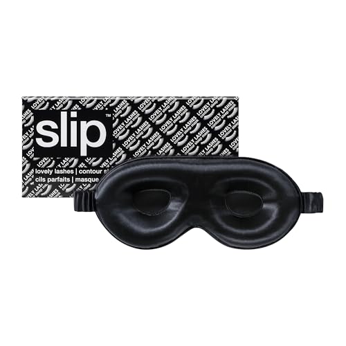slip Contour Sleep Mask | 100% Pure Mulberry Silk, Ultra Soft | Contoured Design, Prevents Eye Pressure | Adjustable Strap, Ideal for Travel - Black